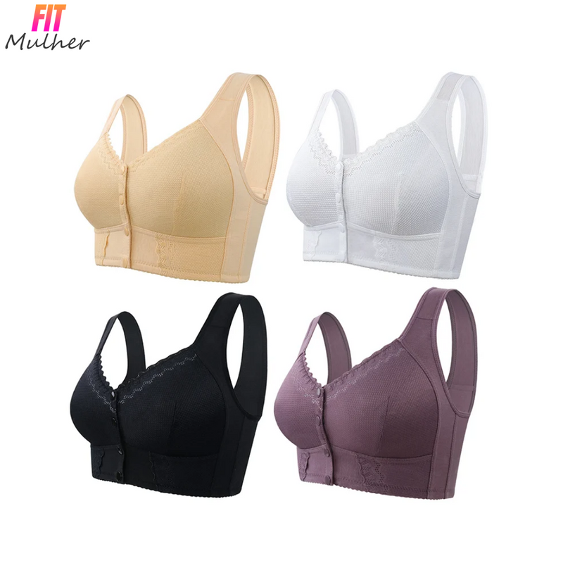 Compre 1 Leve 2: Sutiã Rendado Sem Aro Fechamento Frontal