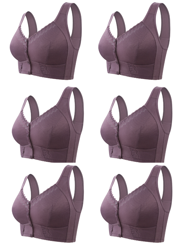 Kit com 6 unidades Sutiã Rendado Fechamento Frontal