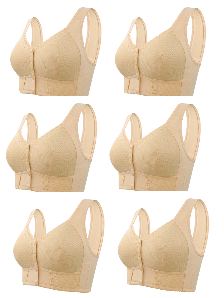 Kit com 6 unidades Sutiã Rendado Fechamento Frontal