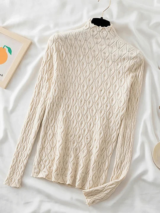 Blusa de Frio de Malha Feminina Gola Alta | ElegantFrost