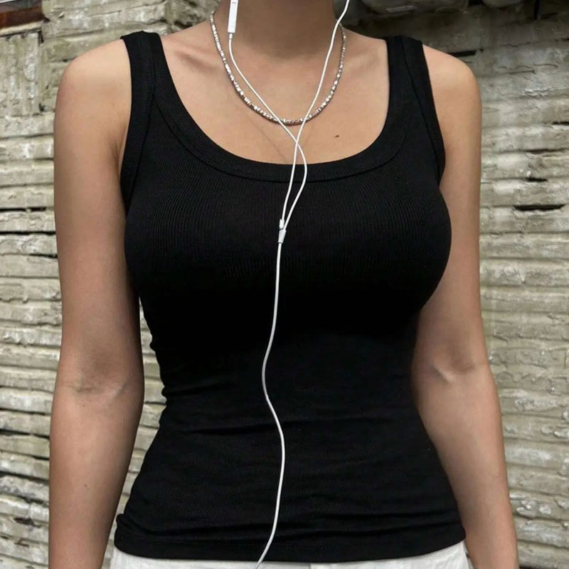 Camiseta Regata Feminina Básica de Malha de Verão