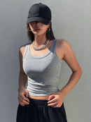 Camiseta Regata Feminina Básica de Malha de Verão