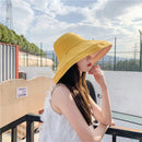 Chapéu Feminino de Verão com Aba Larga Dupla Face Dobrável