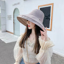 Chapéu Feminino de Verão com Aba Larga Dupla Face Dobrável