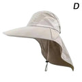 Chapéu Unissex de Sol com Aba Larga e Protetor de Pescoço Ajustável