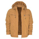 Jaqueta Masculina em Sarja com Capuz e Bolsos Forrados