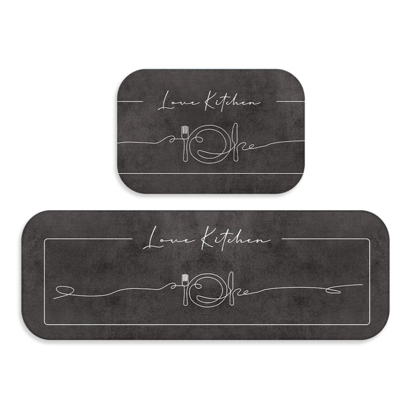 Kit 2 Tapetes Estampados para Cozinha Antiderrapante