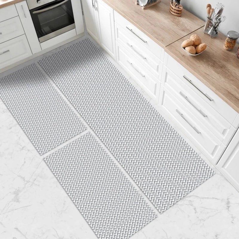 Kit 3 Tapetes para Cozinha em Algodão Antiderrapante