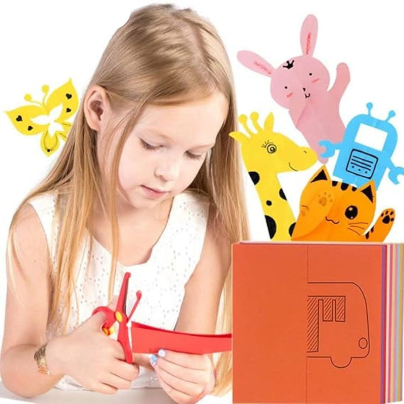 Kit Infantil com 96 Desenhos Animados para Recortar + Tesoura Infantil