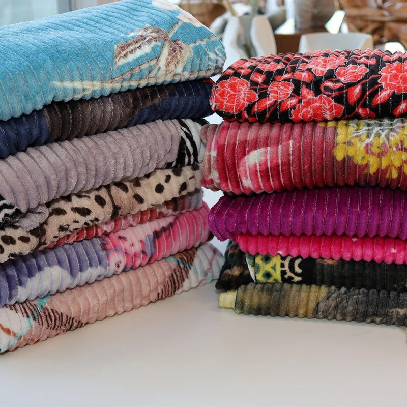 Kit com 2 Mantas Caneladas Aveludadas para Inverno