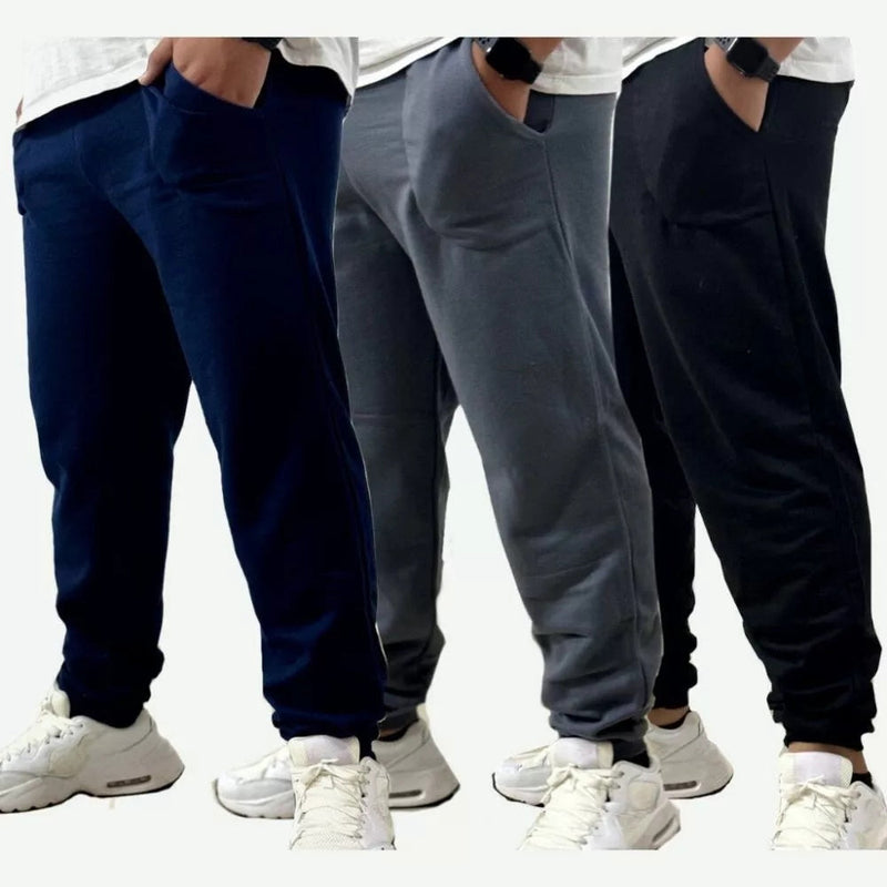 Kit com 3 Calças Masculinas de Moletom de Inverno