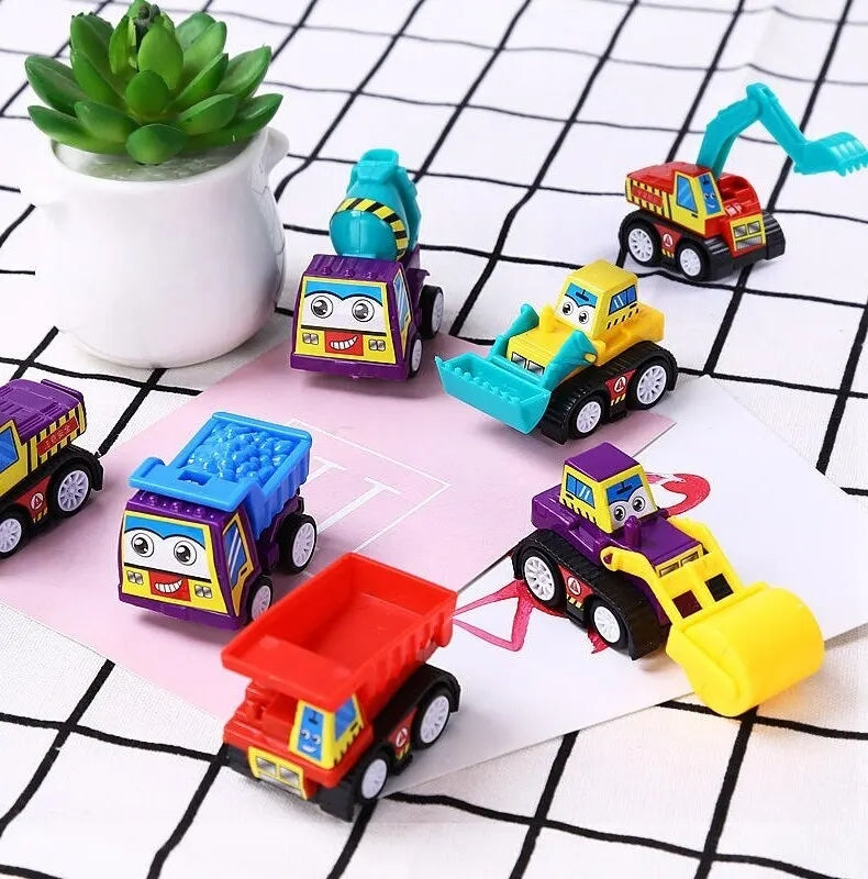 Kit com 6 Mini Carrinhos de Brinquedo Retráteis com Bolsa Portátil
