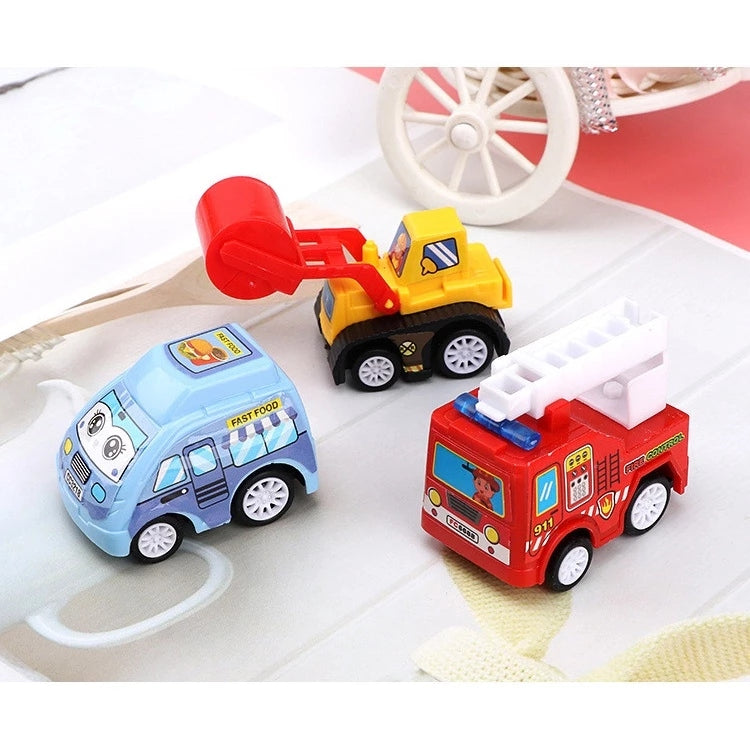 Kit com 6 Mini Carrinhos de Brinquedo Retráteis com Bolsa Portátil