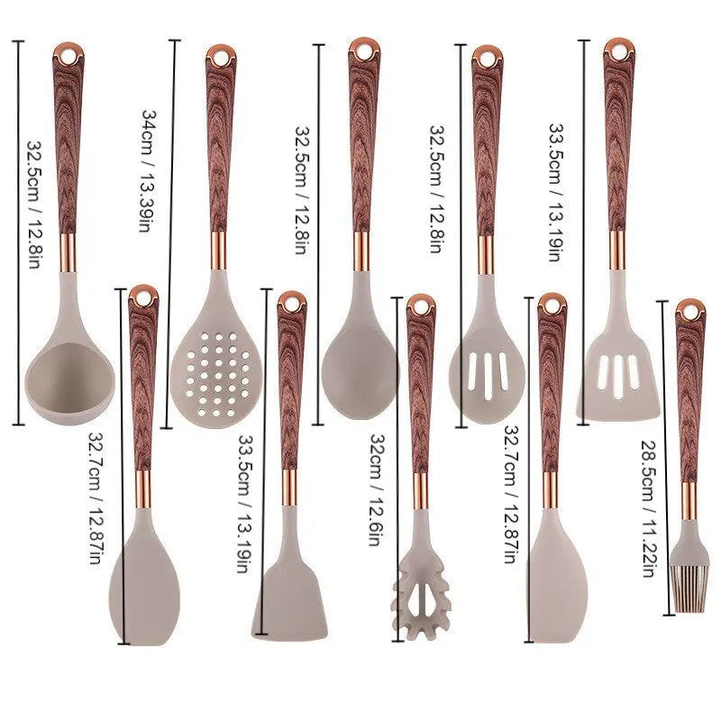 Kit de Utensílios de Cozinha em Silicone