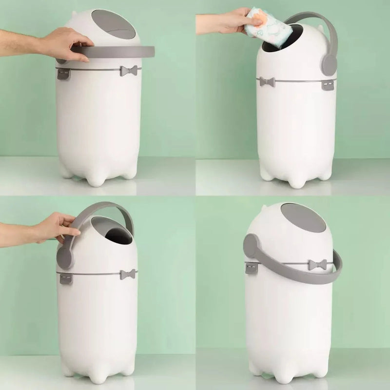 Lixeira Anti Odor com Tampa Selada 10 Litros para Fraldas e Resíduos