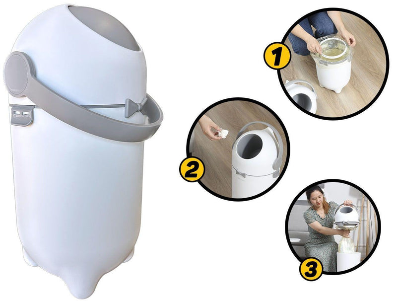 Lixeira Anti Odor com Tampa Selada 10 Litros para Fraldas e Resíduos