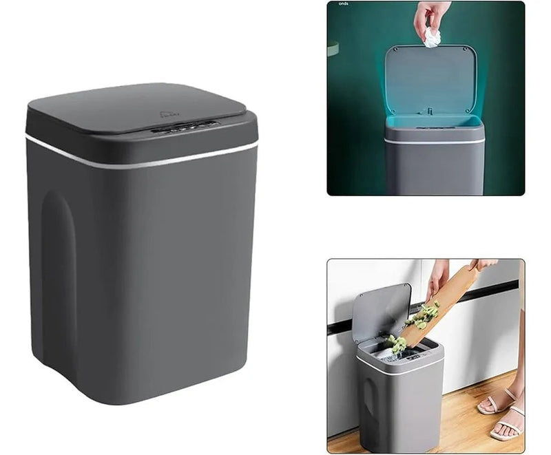 Lixeira Automática 12L/16L com Sensor Inteligente e Recarga USB