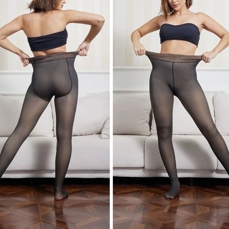 Meia-Calça Feminina Térmica Forrada Translúcida