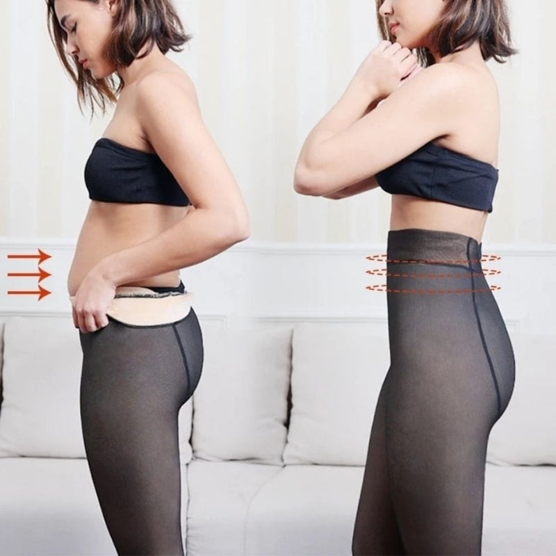 Meia-Calça Feminina Térmica Forrada Translúcida