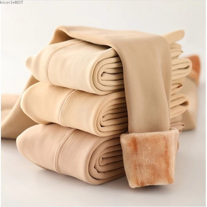 Meia-Calça Feminina Térmica de Flanela com Cintura Alta