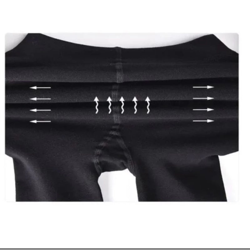 Meia-Calça Feminina Térmica de Flanela com Cintura Alta