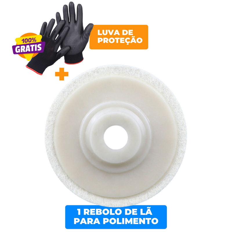Rebolo De Lã Para Polimento Rebarbadora Angular + Brinde Exclusivo 🎁