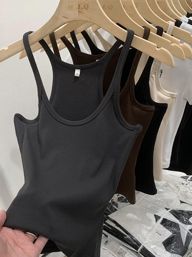 Regata Feminina Básica de Malha Canelada