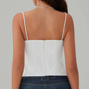 Regata Feminina Vintage de Verão com Costas Nuas e Zíper