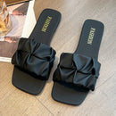 Sandália Feminina Plissada Elegante Antiderrapante