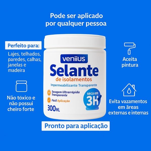Selante para Impermeabilização de Infiltrações e Vazamentos Veniius | 5 Litros