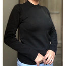 Suéter Feminino de Tricot com Gola Alta para Inverno