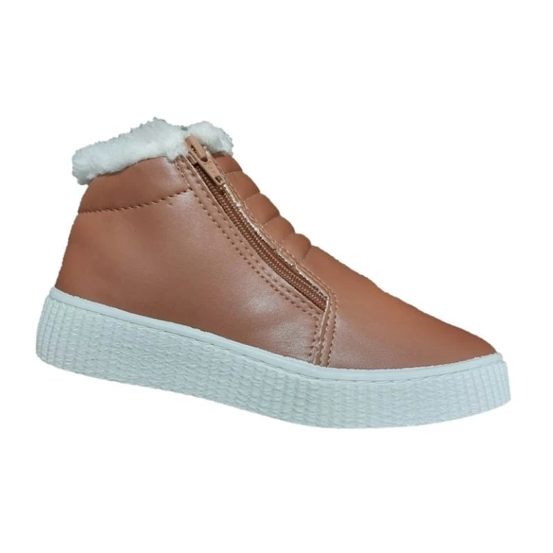 Tênis Botinha Feminina de Inverno Forrada com Lã Peluciada