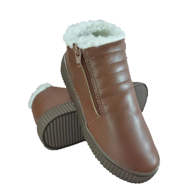 Tênis Botinha Feminina de Inverno Forrada com Lã Peluciada