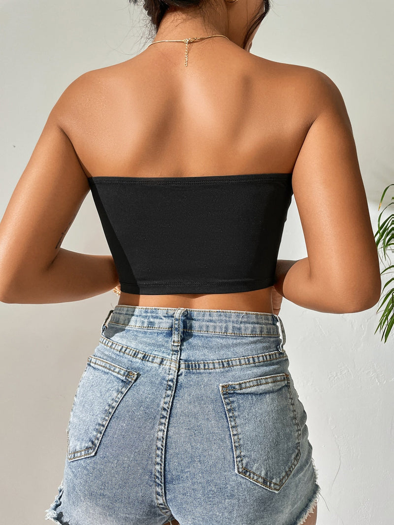 Top Feminino Tomara que Caia de Seda Gelo