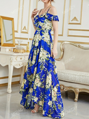 Vestido Feminino Longo Floral Elegante com Fenda