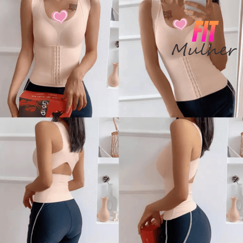 LIQUIDAÇÃO - Sutiã 5D - 3 em 1 - Realça o Busto - Melhora a Postura - Modela a Cintura - FIT MULHER